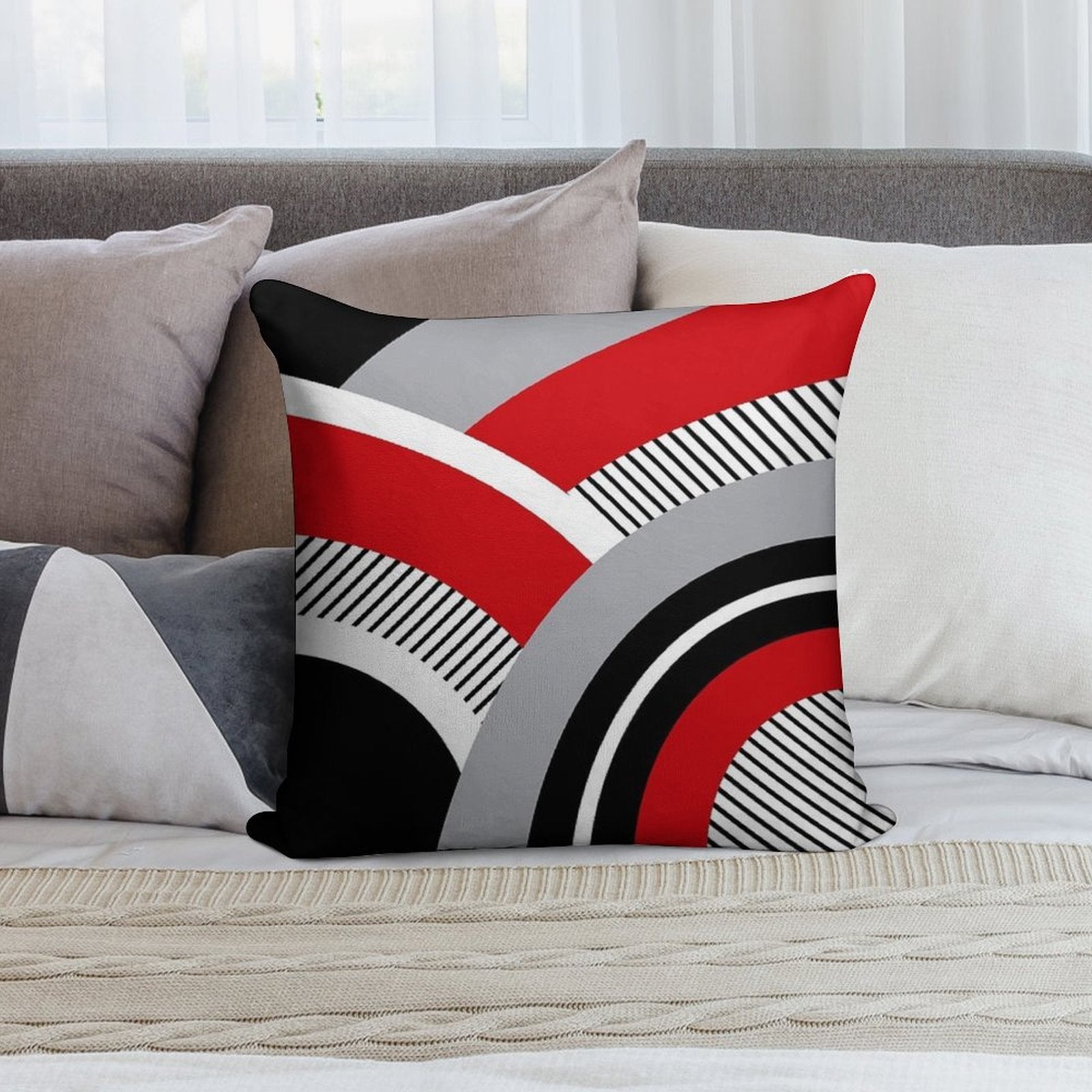 Colorful Geometry Soft Easy Maintenance Throw Pillow