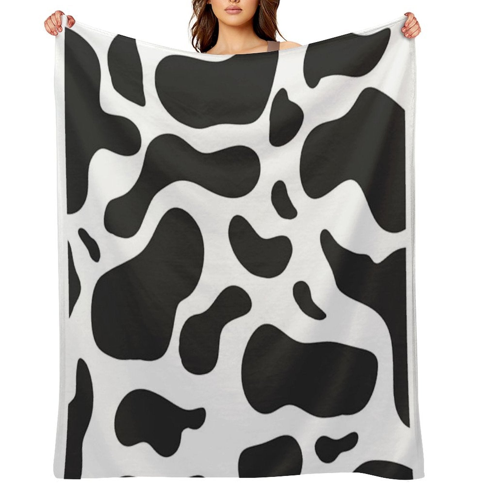 Cow Pattern Plush Throw Blanket