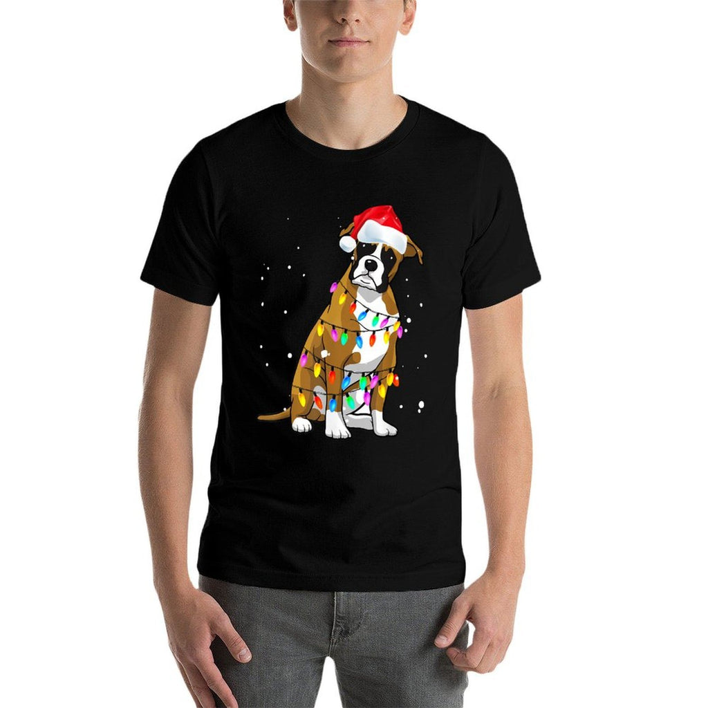 Boxer Christmas Boxer Dog Christmas Gift Men Women Kids  Fade-proof Color T-Shirt