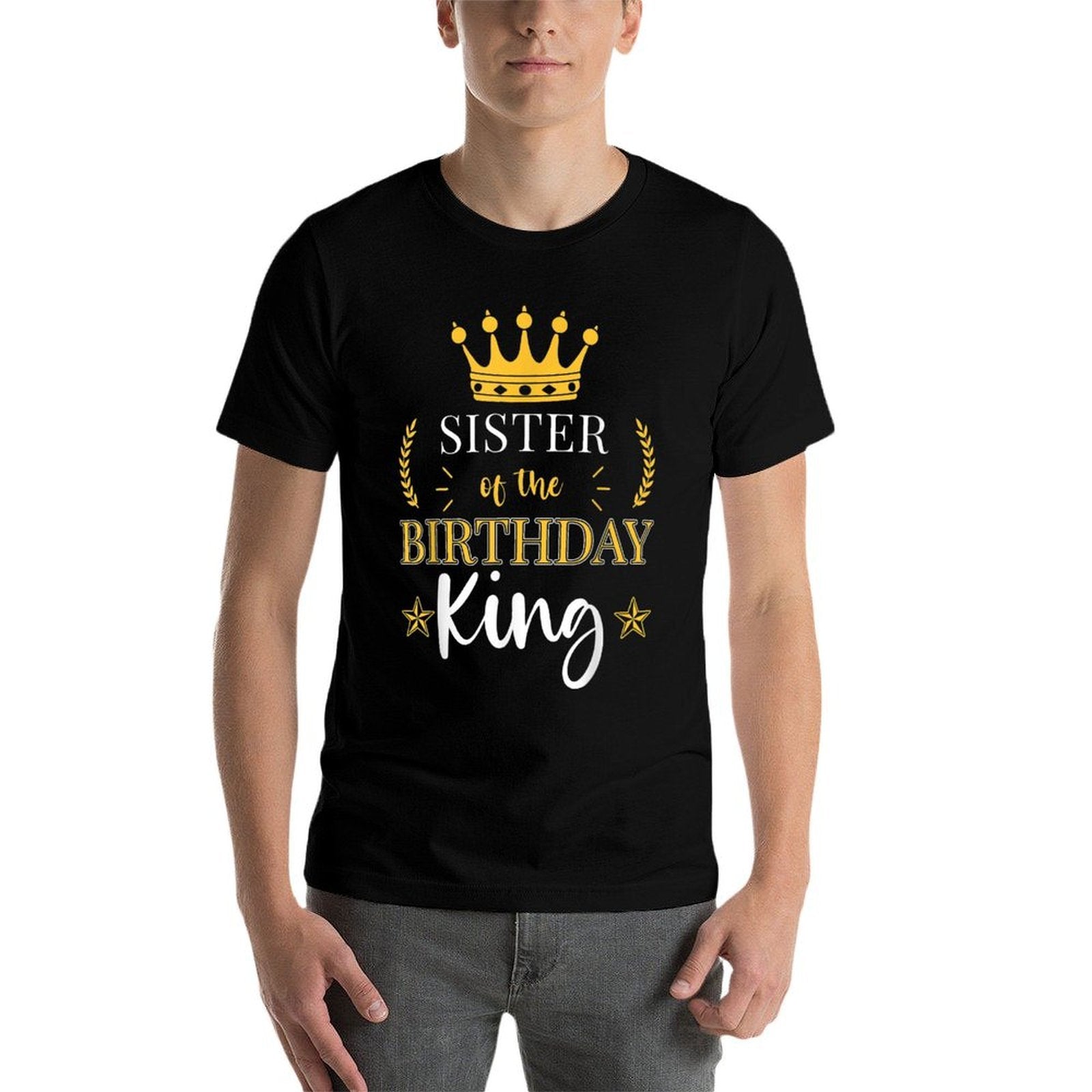 Sister of The Birthday King Theme Party Bday Celebration  Eco-friendly Material T-Shirt