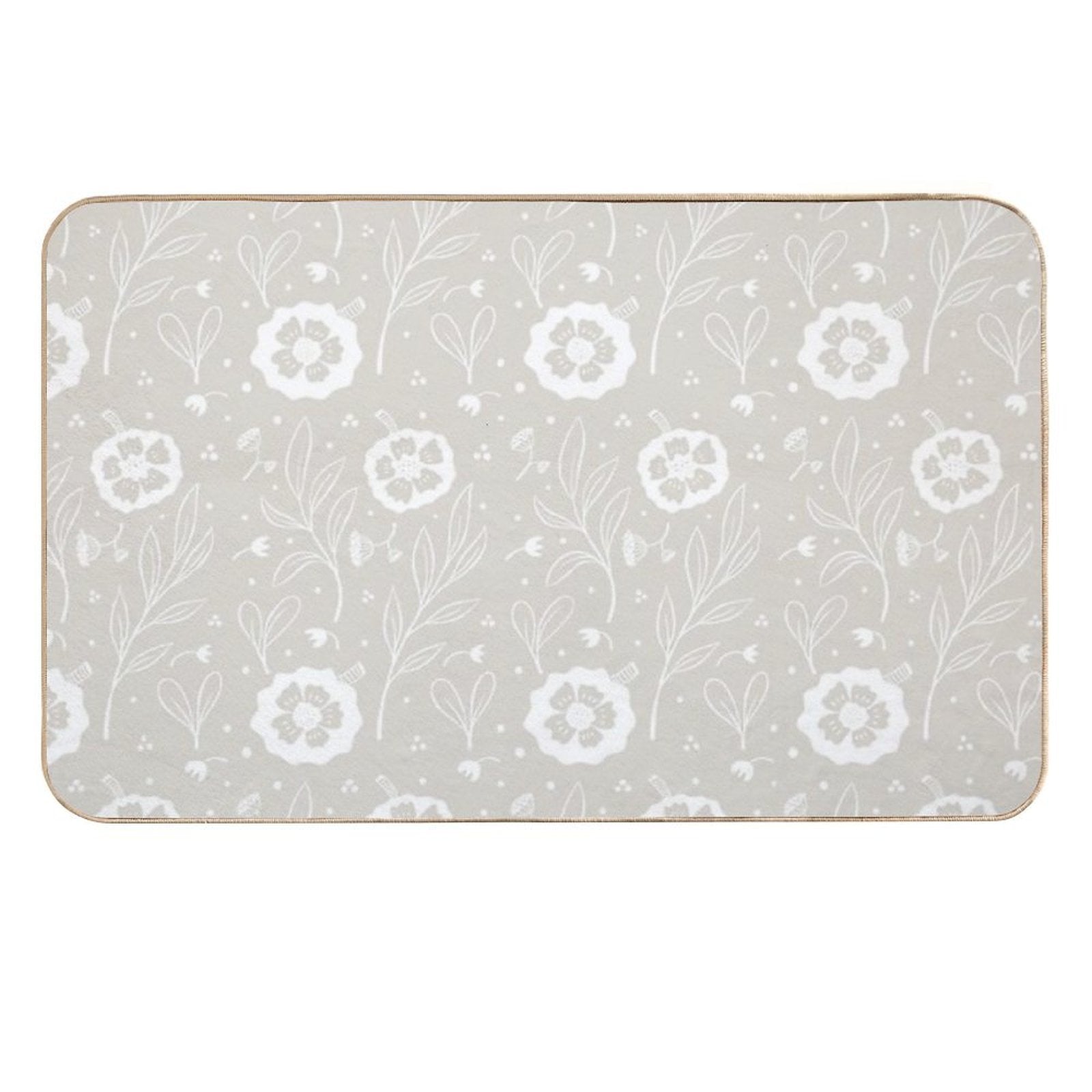 Delicate Doodle Floral Pattern  Absorbent Bath Mat