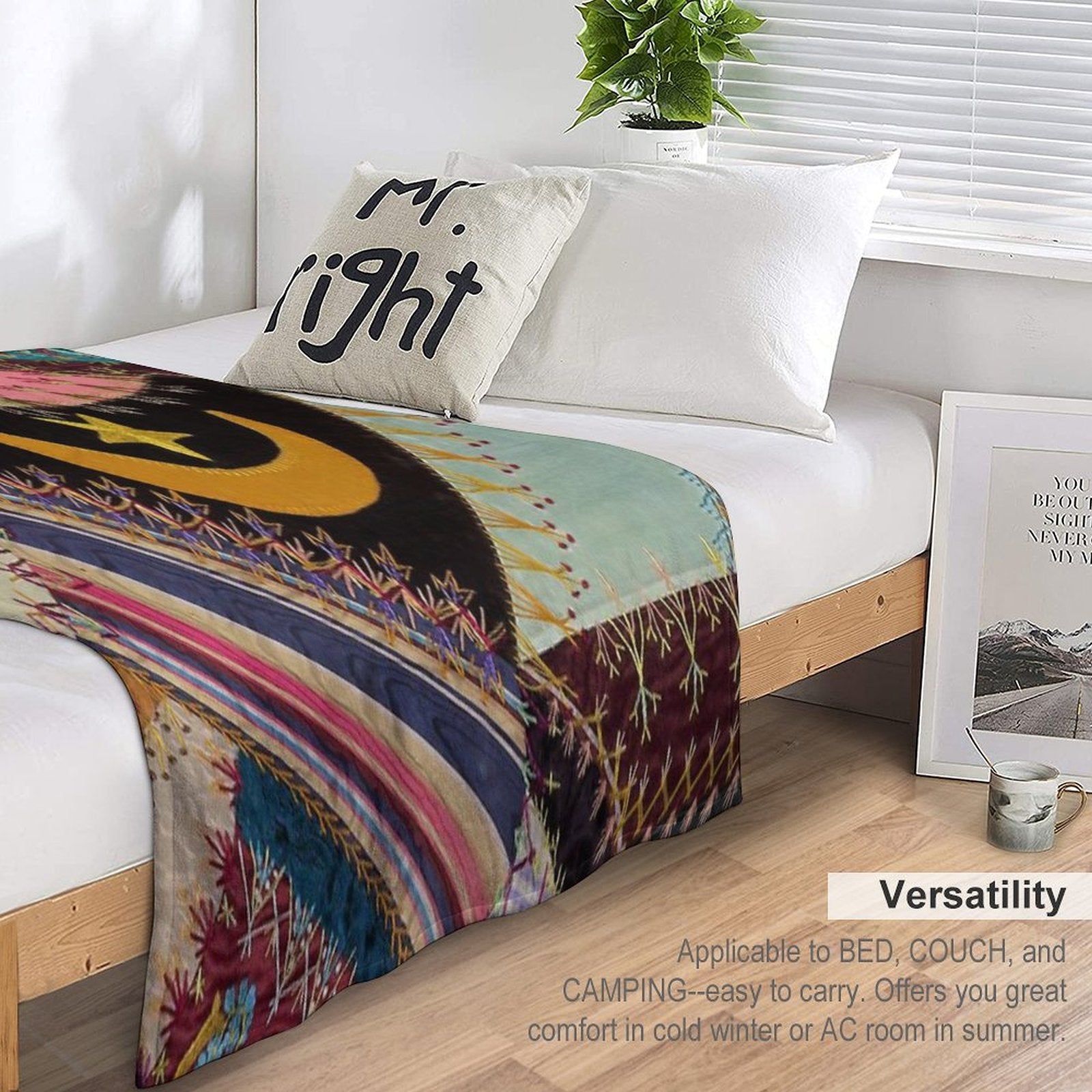 Antique Multicolor Crazy Quilt Premium Throw Blanket