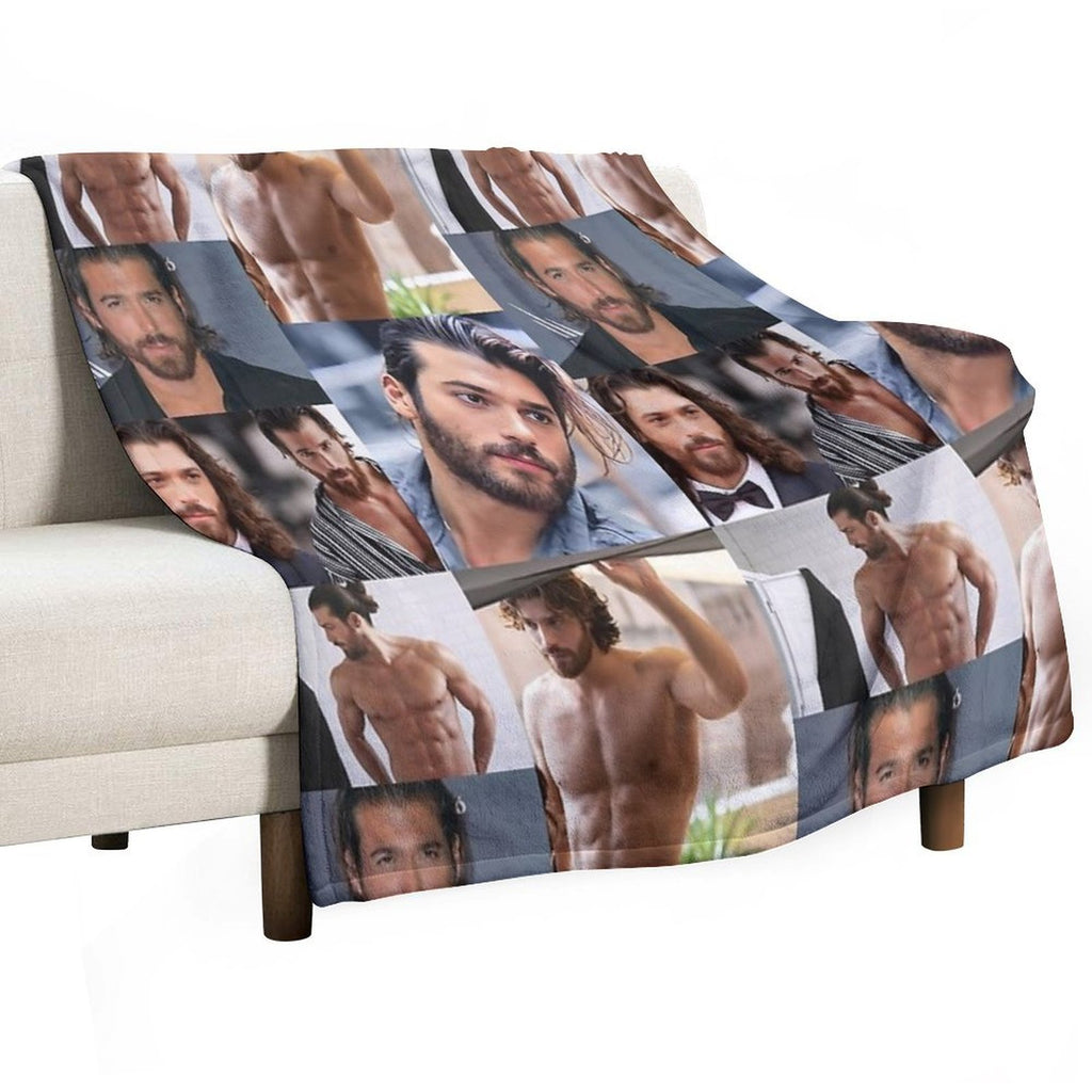 Can Yaman Collage Premium Throw Blanket