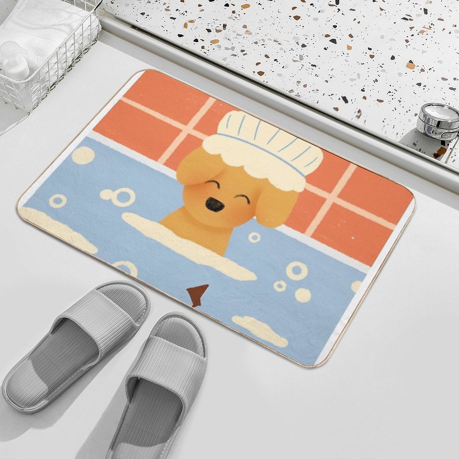 Puppy Bathtime Fun  Absorbent Bath Mat