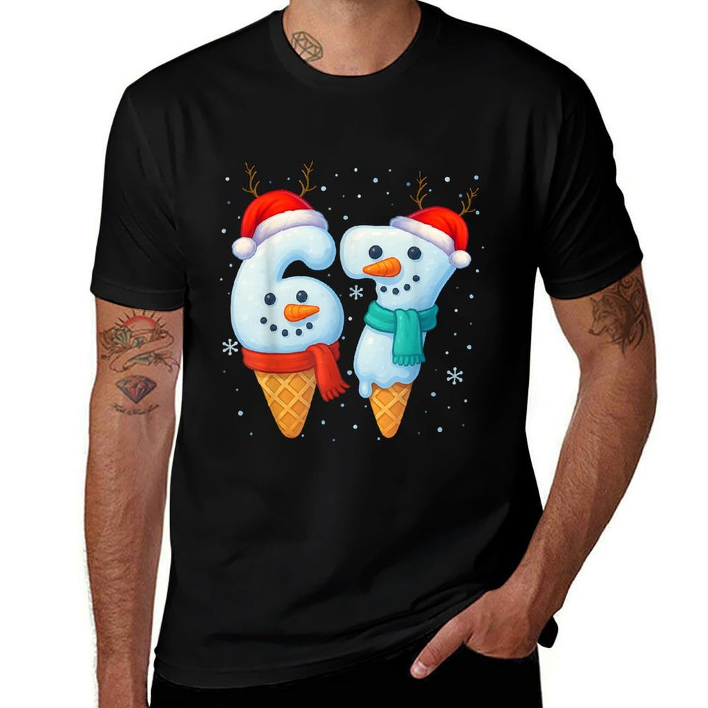 67 Meme Six Seven for Kids Women Men Boys Girls Christmas  Cotton T-Shirt