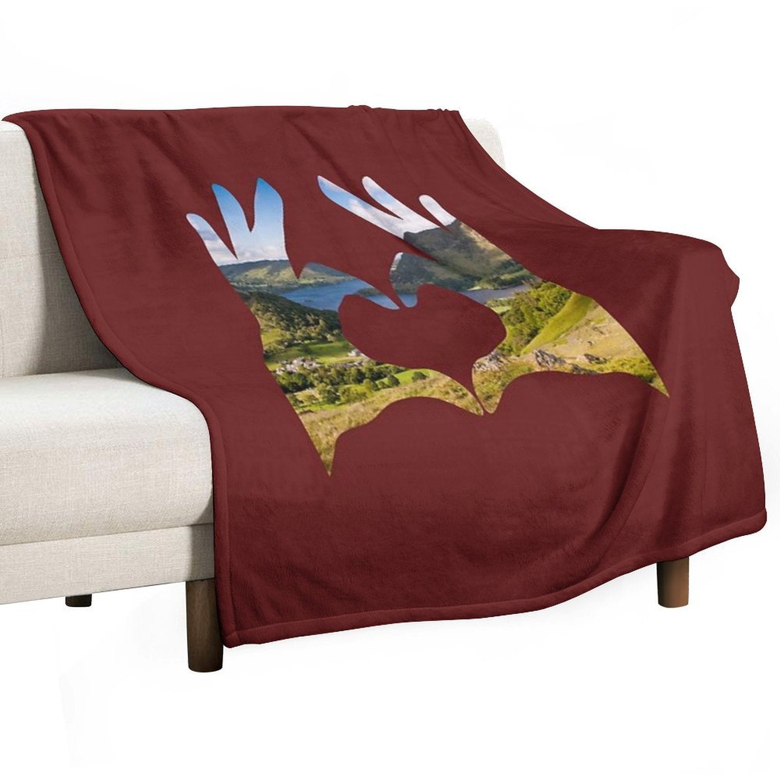 I Love The Lake District - Hands Heart - #41 Premium Throw Blanket