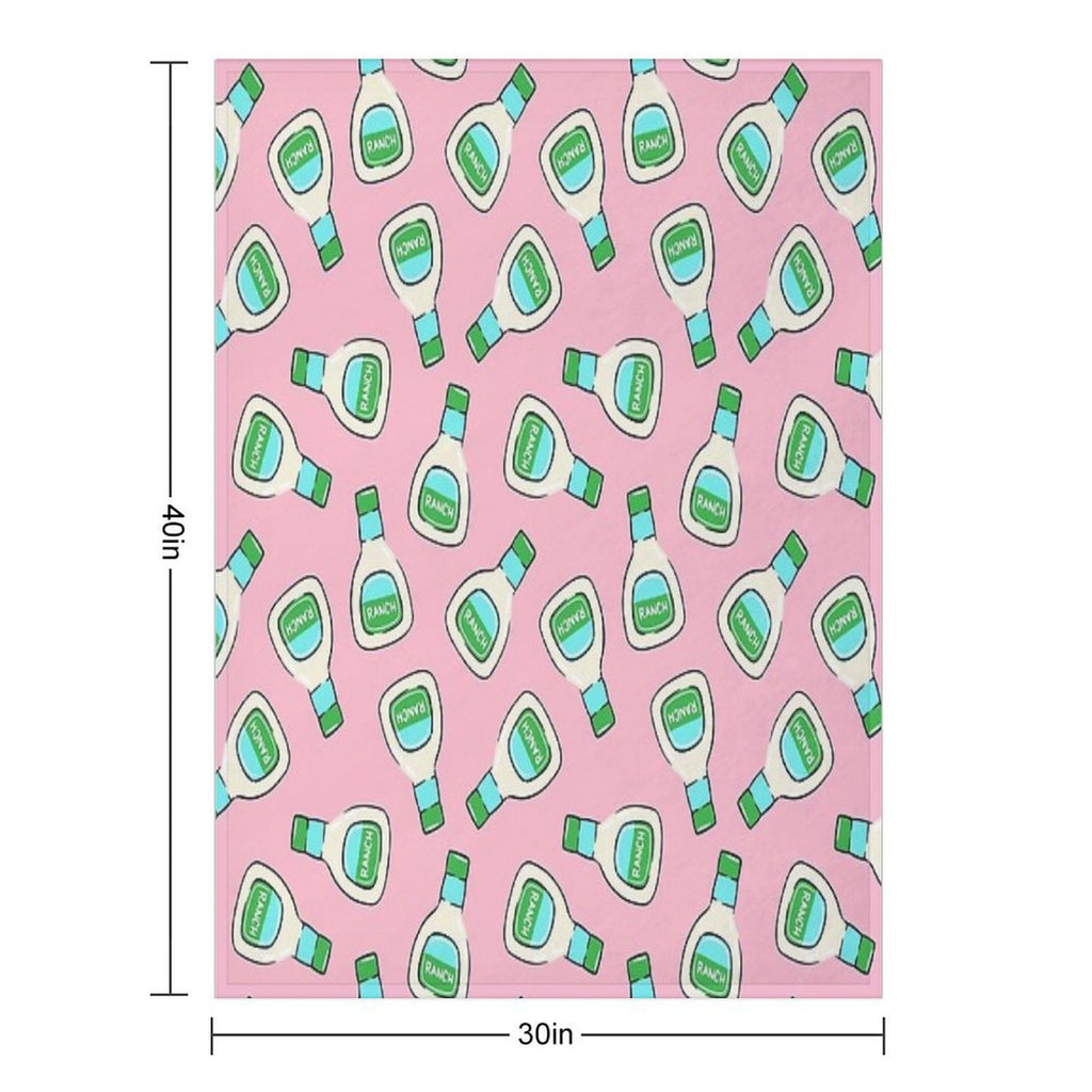 Ranch - Salad Dressing Bottle (pink) Plush Throw Blanket