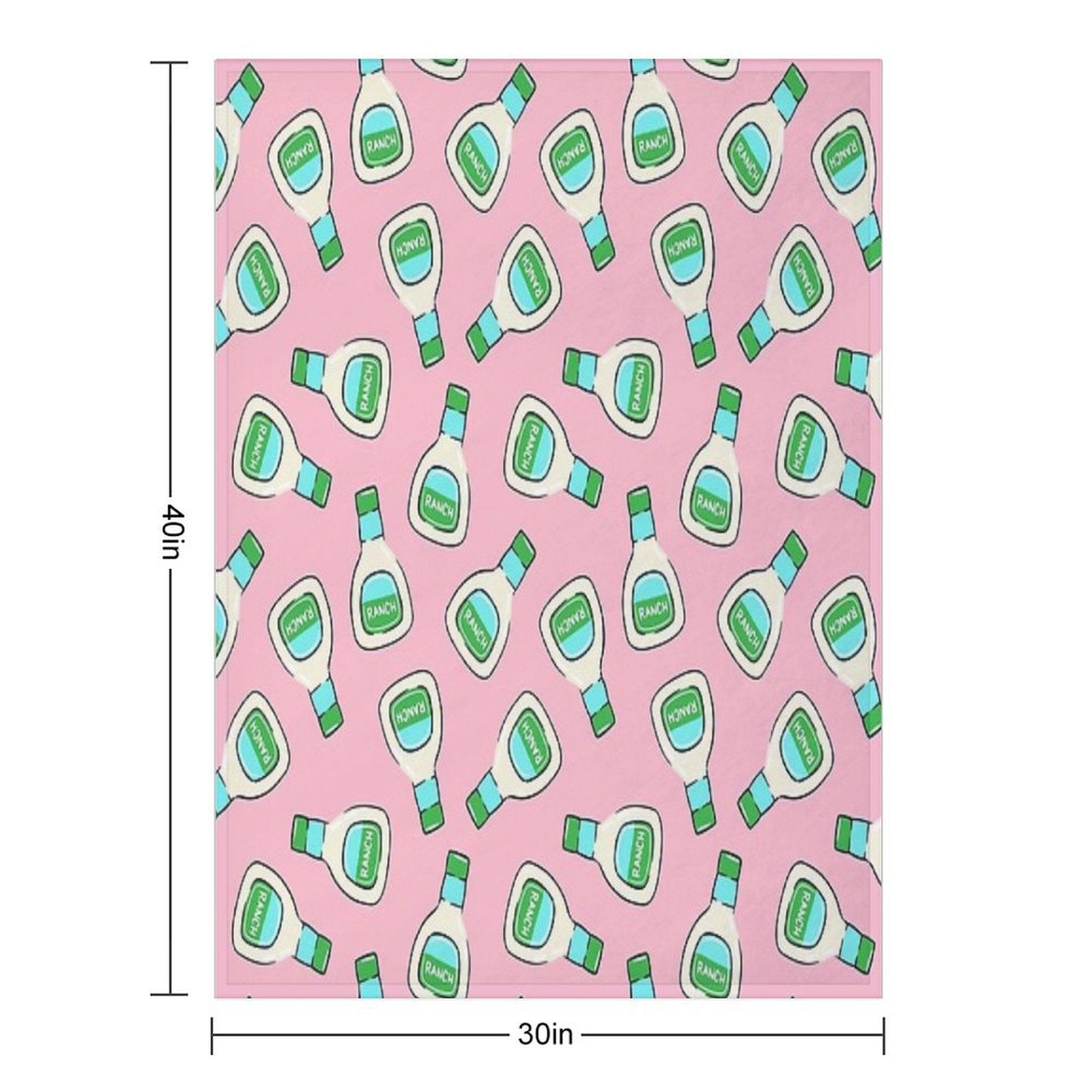 Ranch - Salad Dressing Bottle (pink) Plush Throw Blanket