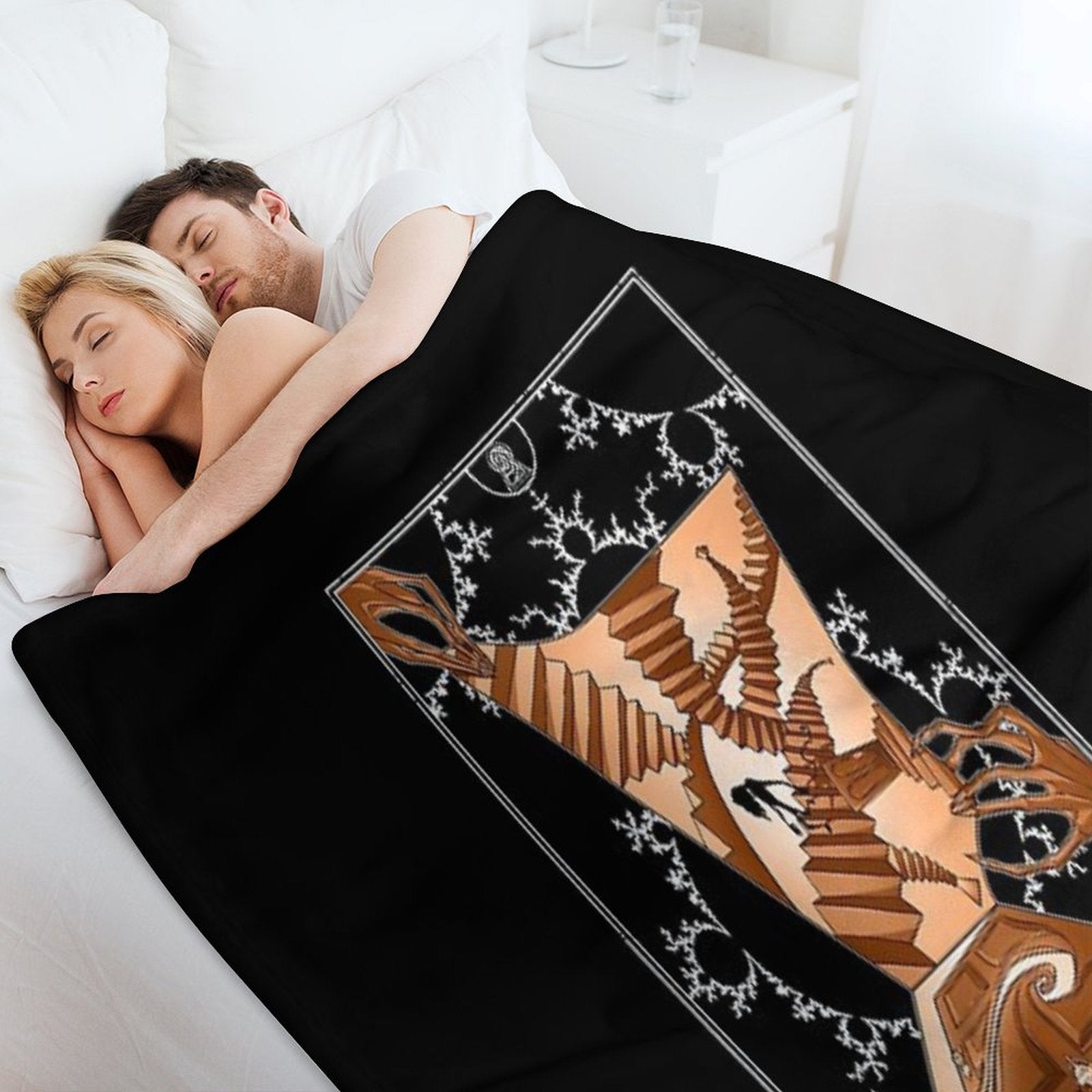 The Spiral Tarotesque - (Dark) Eco-conscious Throw Blanket