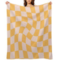 Check I - Yellow Twist Gift-ready Throw Blanket