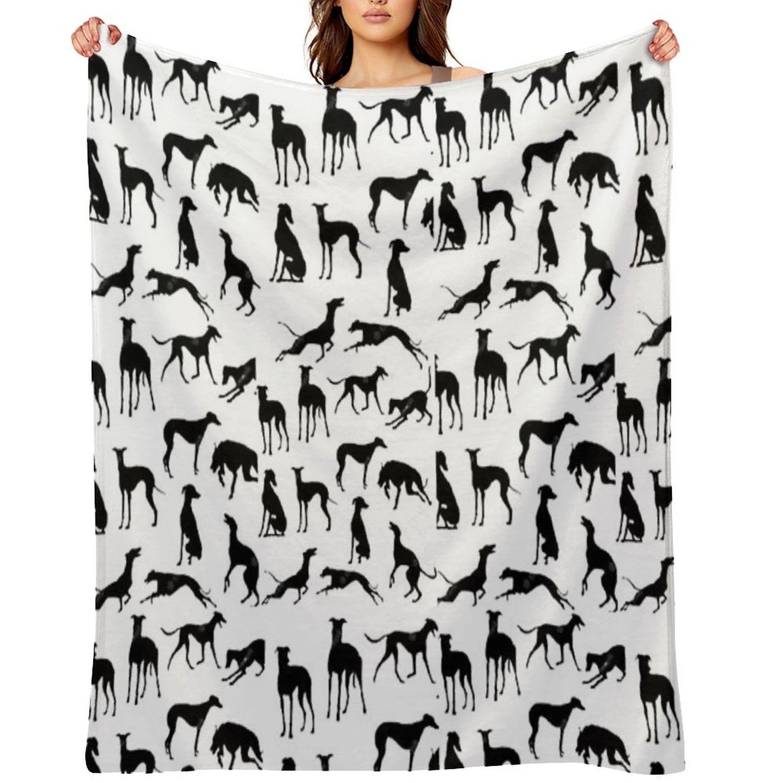 Beautiful Greyhound Semaphore with Hand Drawn Shrink-resistant Throw Blanket