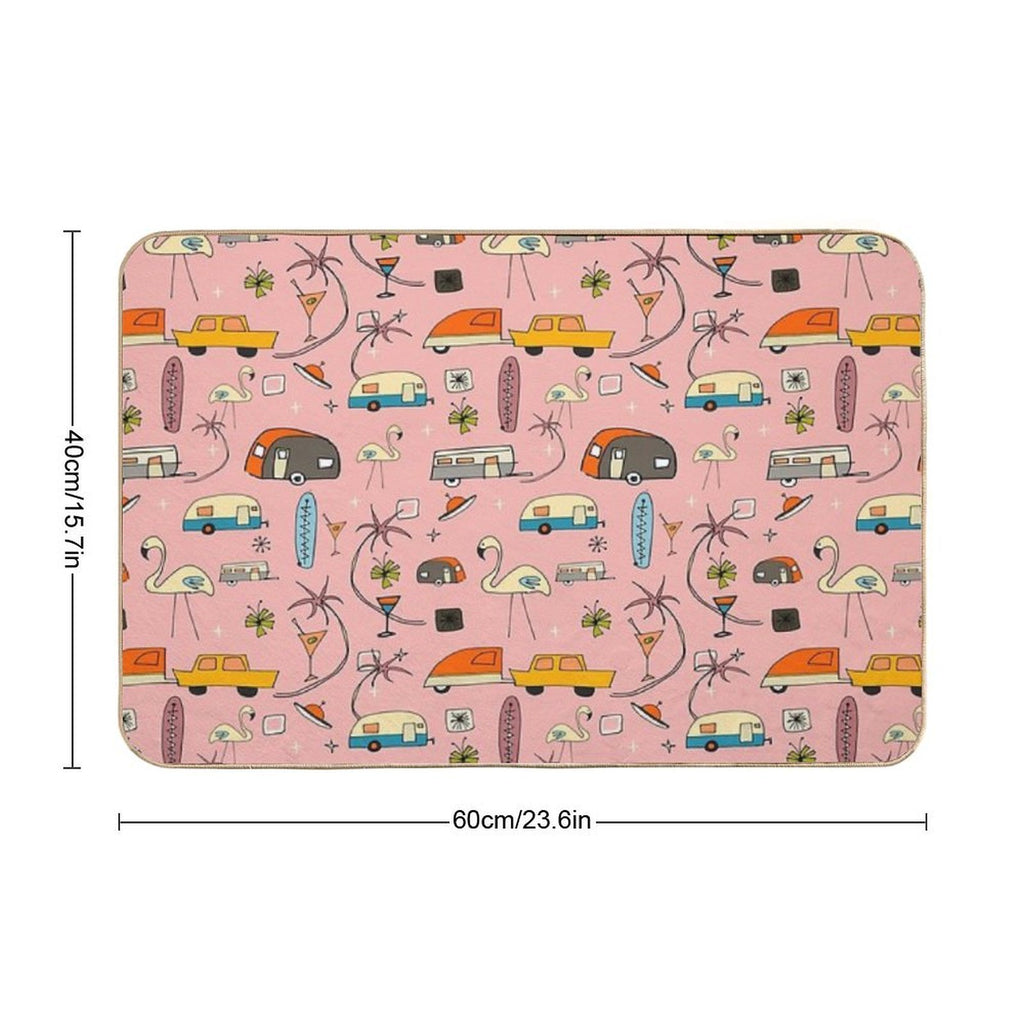 Vintage Kitsch Pink #midcentury  Easy Maintenance Bath Mat
