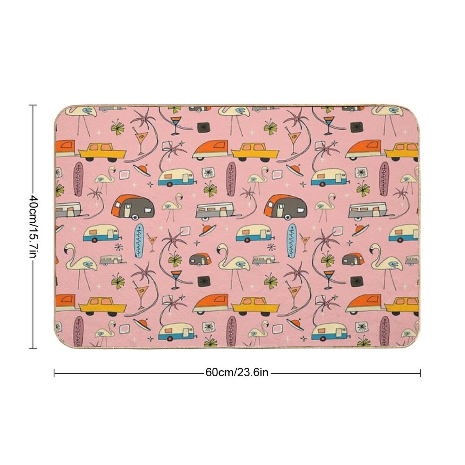 Vintage Kitsch Pink #midcentury  Easy Maintenance Bath Mat
