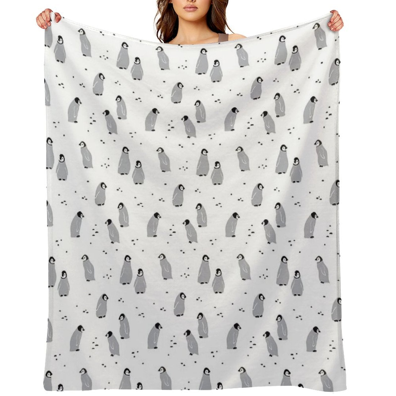 Baby Emperor Penguin Chicks Easy Care Throw Blanket
