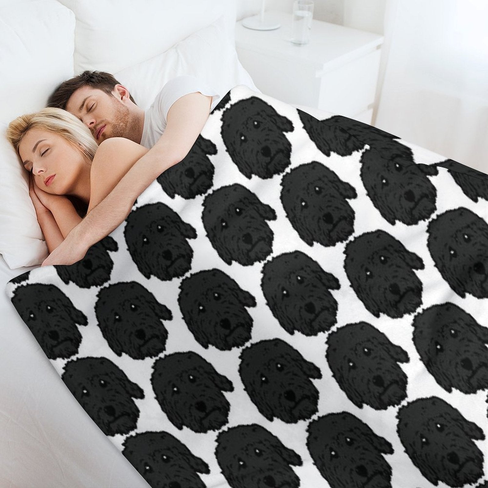 Charcoal Poodle - Dark Gray Goldendoodle! Black Labradoodle! Adorable Doodle Teddy Bear Dog - in Chocolate Brown, Dark Brown Dog All-season Throw Blanket