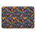 Retro-Inspired Geometric Blocks  Easy Maintenance Bath Mat