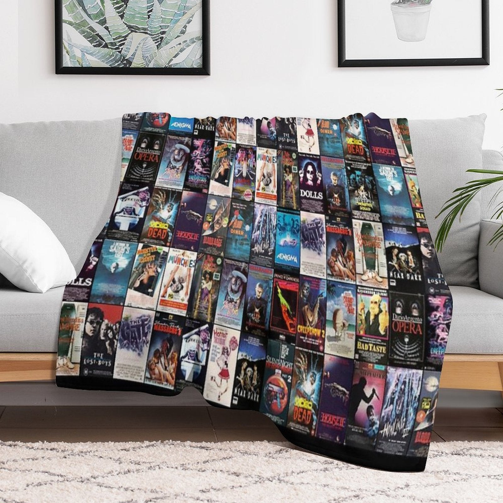 RETRO HORROR VHS ARTWORK - 1987 Easy Care Throw Blanket