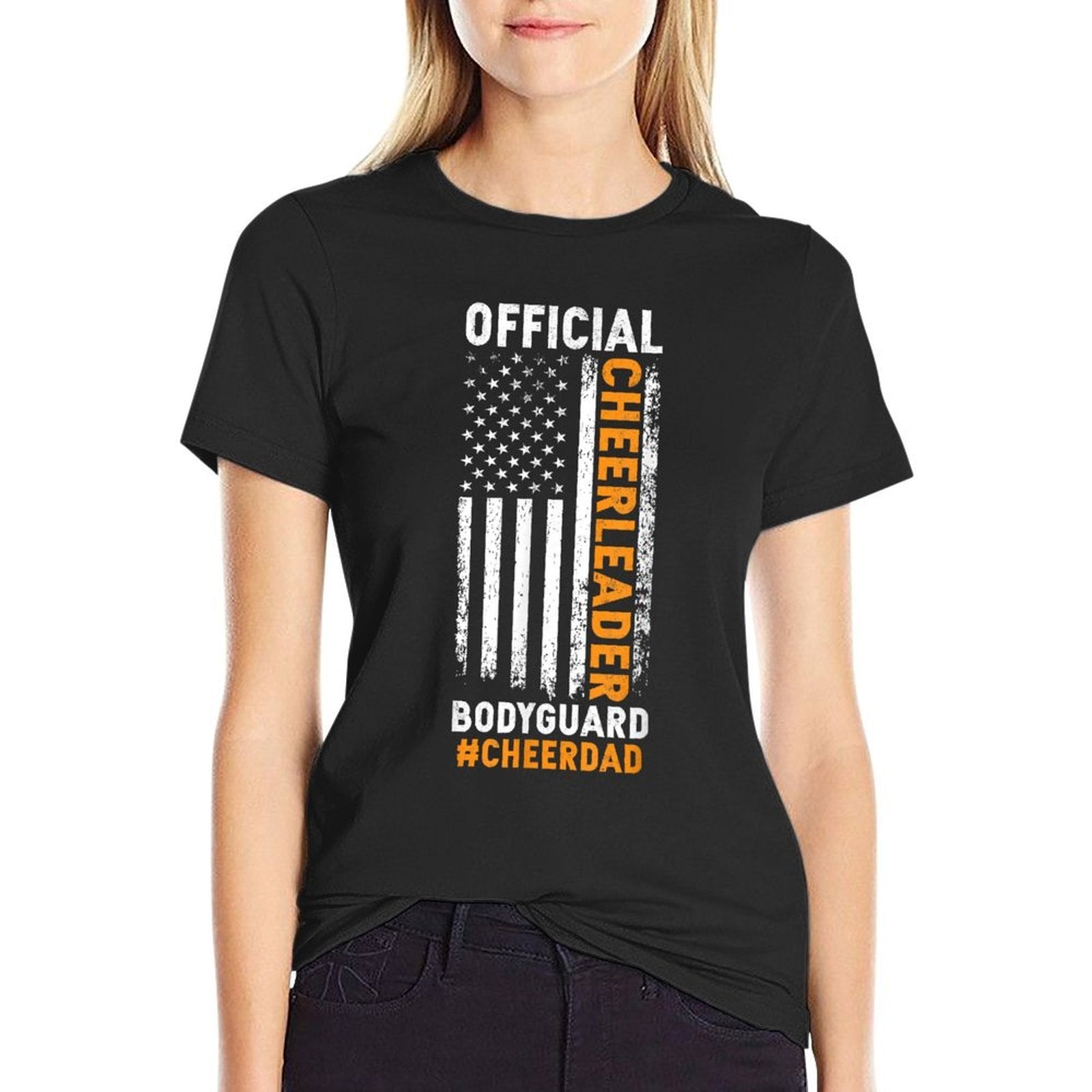 Cheer Dad Bodyguard Family Father Cheerleader Squad  Moisture-wicking T-Shirt