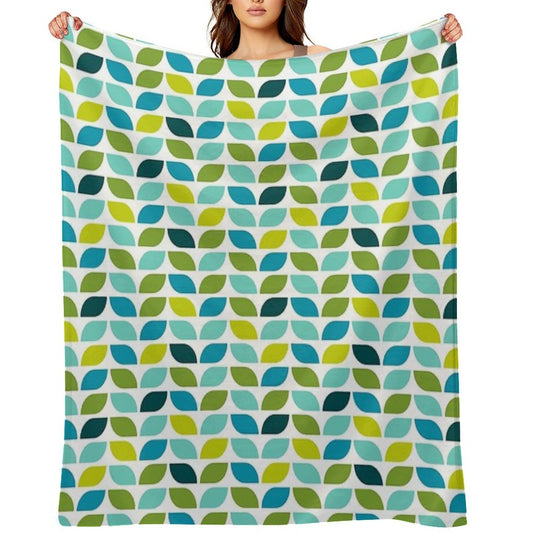 Geometric Pattern Leaf Spring Machine-washable Throw Blanket