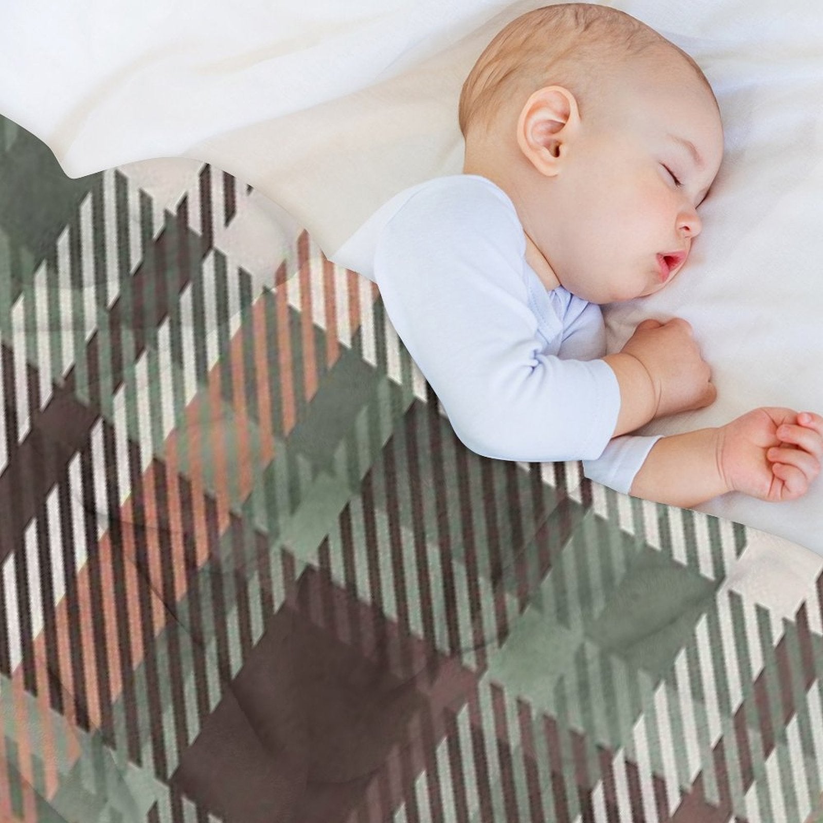 Aspen Flannel Brown Teal Shrink-resistant Throw Blanket