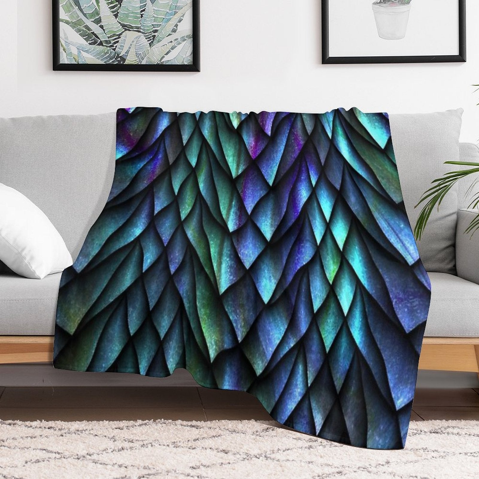 Dragon Scales Anti-pilling Throw Blanket