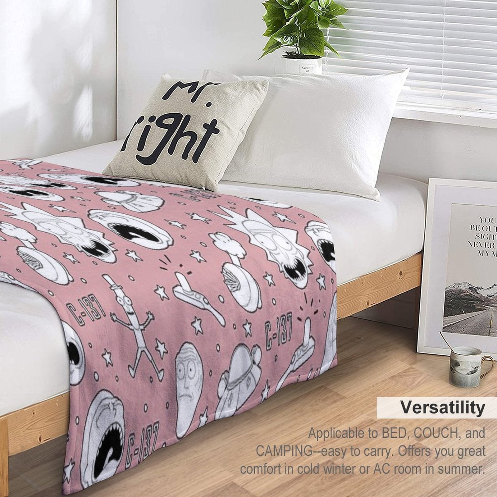 Rick And Morty Pattern Multi-functional Throw Blanket