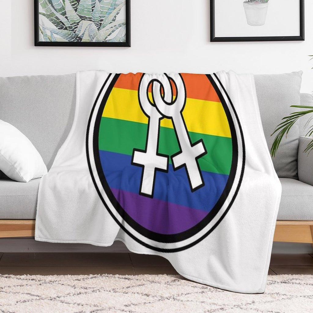 Female Symbols Rainbow Quick-dry Throw Blanket