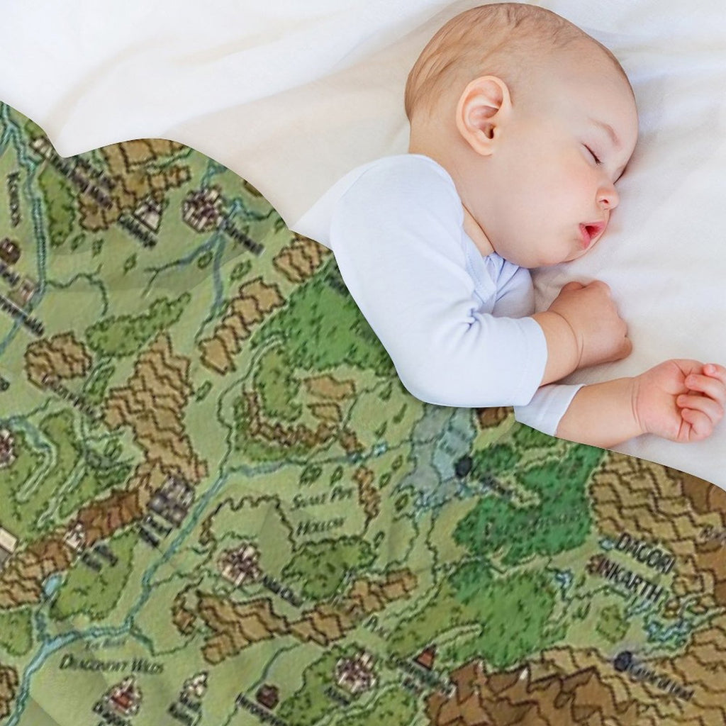 Dragon Pass And Prax Map by Darya Makarava Eco-conscious Throw Blanket