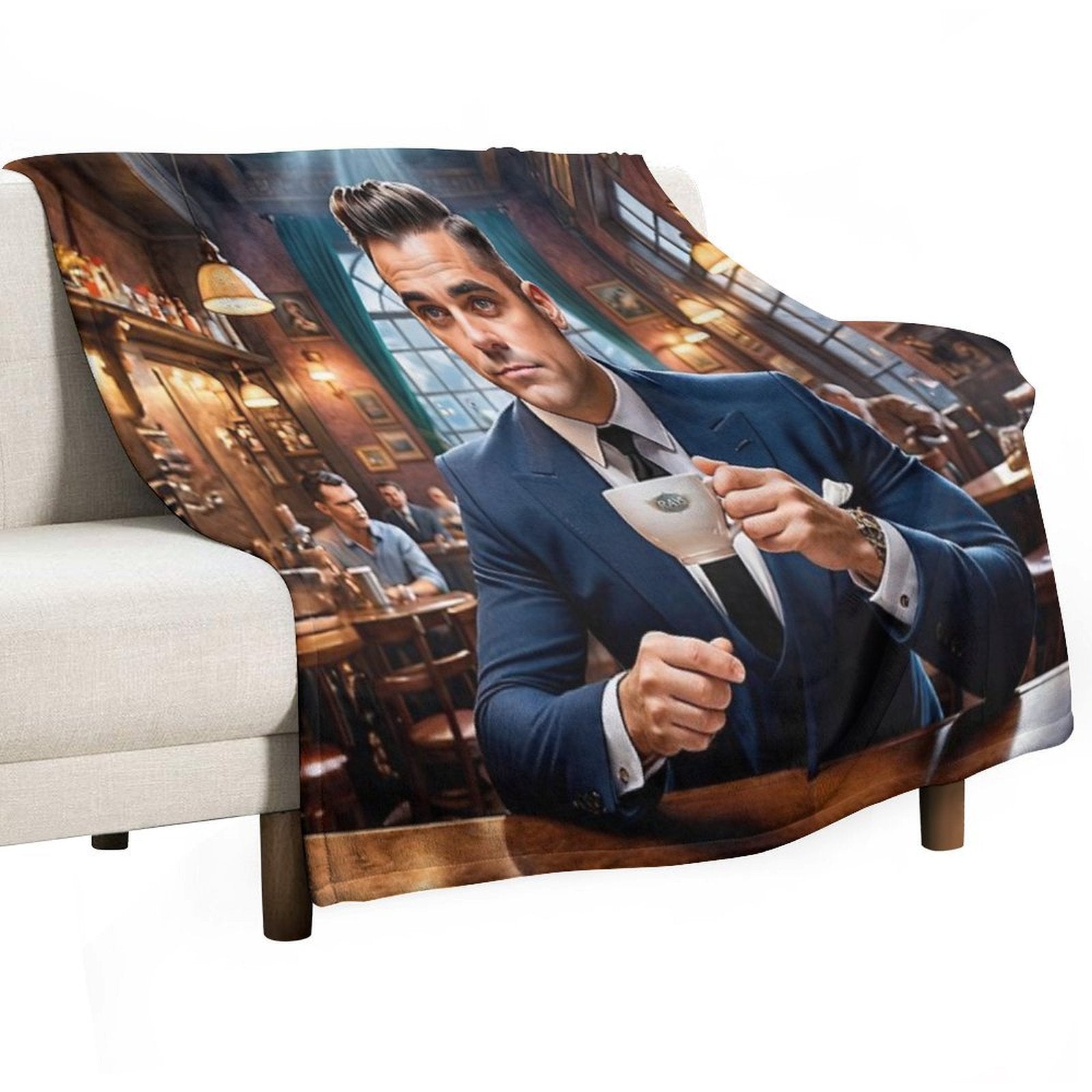 Coffee With Robbie Travel-friendly Throw Blanket