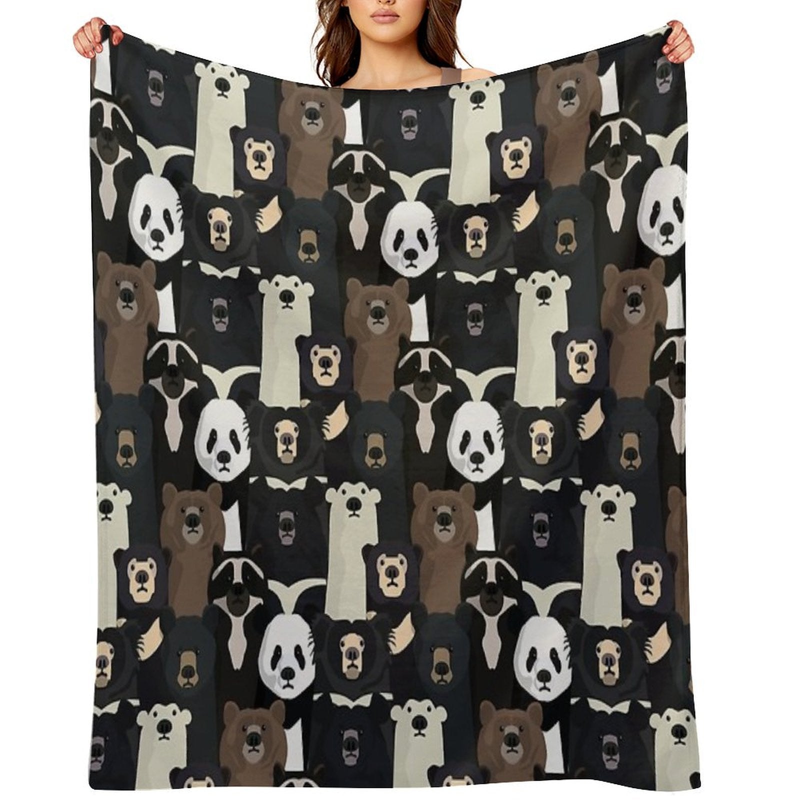 Bears of The World Pattern Gift-ready Throw Blanket