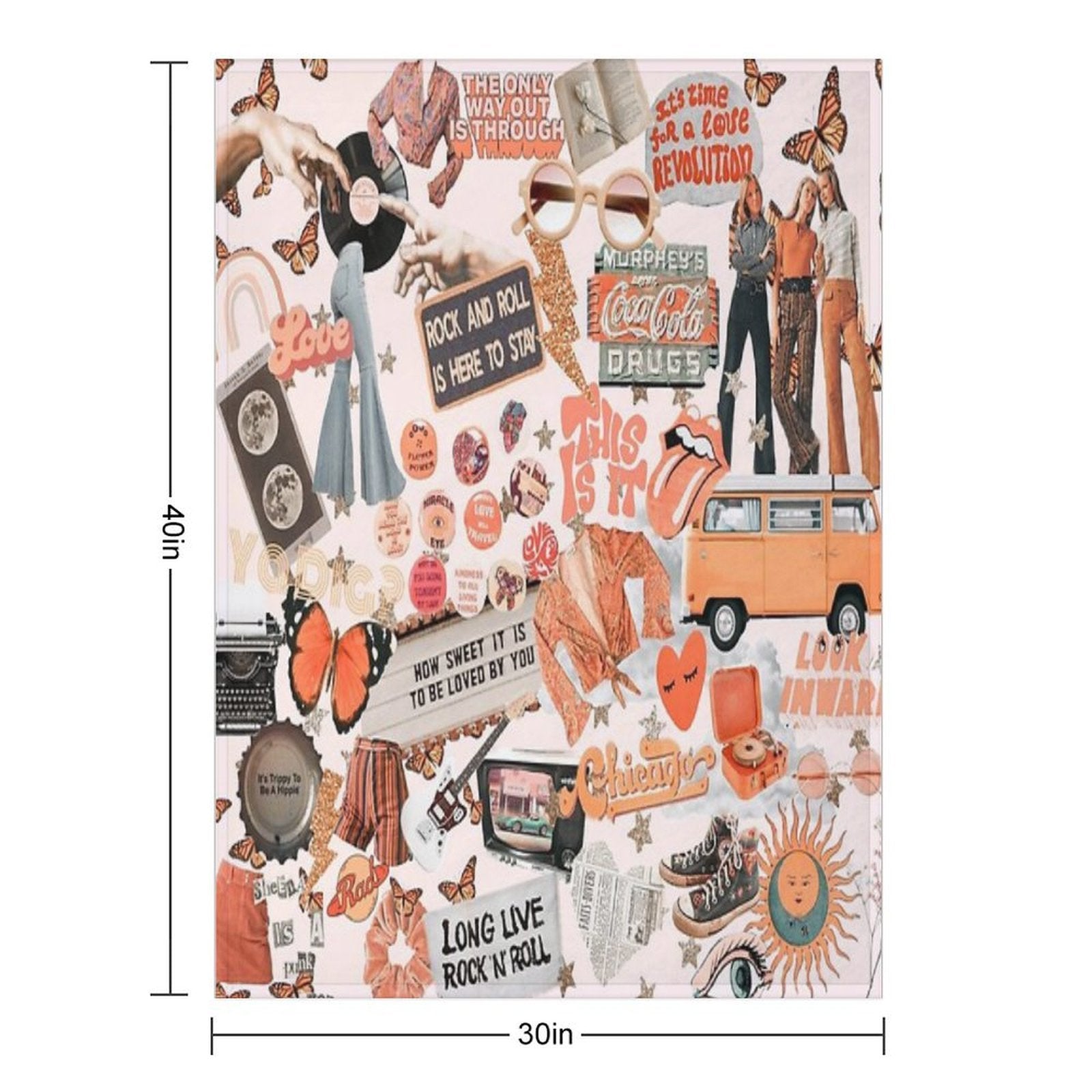 Pink And Orange Collage Premium Throw Blanket