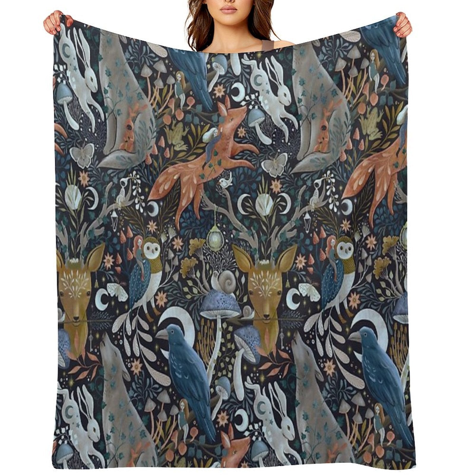 Whimsical Gothic Pattern Comfort Throw Blanket