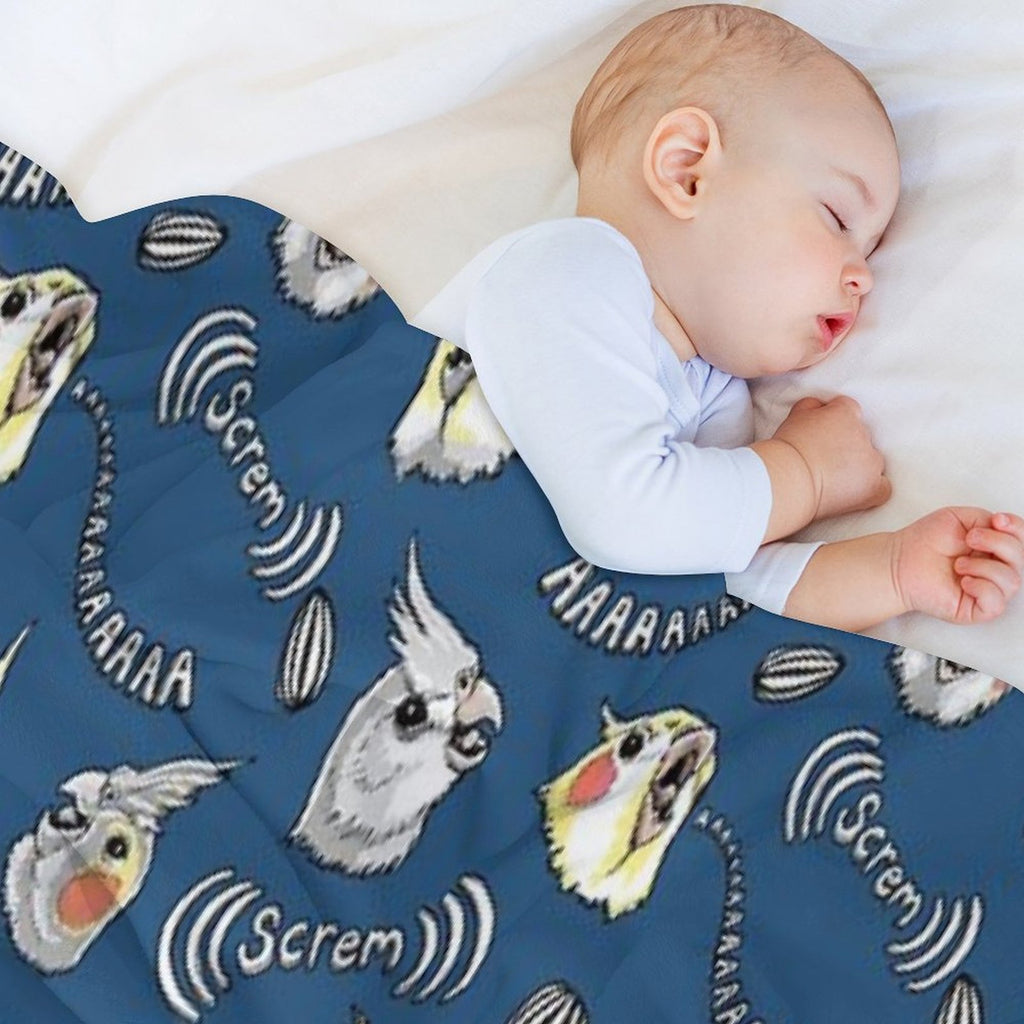 Cockatiel Screm Wrinkle-free Throw Blanket