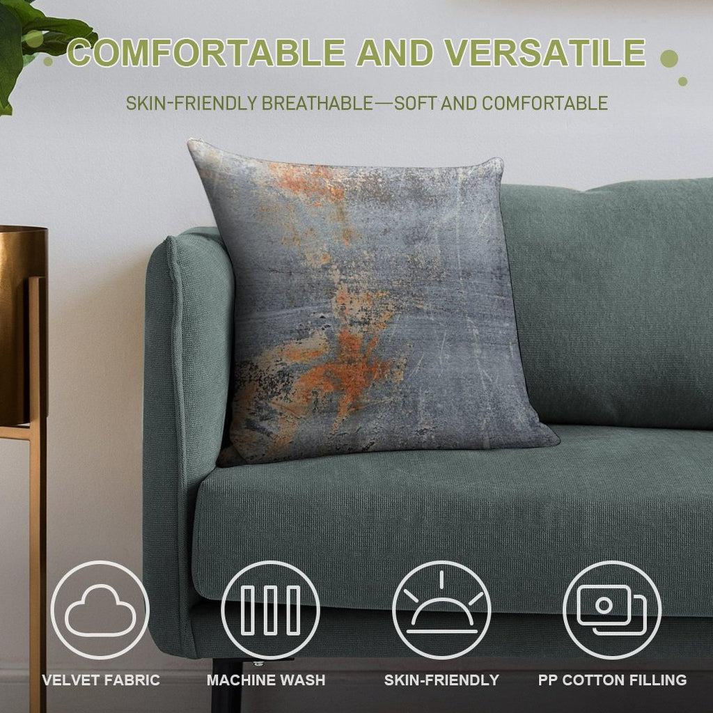 Burn Blue Rust - Alternative II Soft Anti-Pilling Throw Pillow