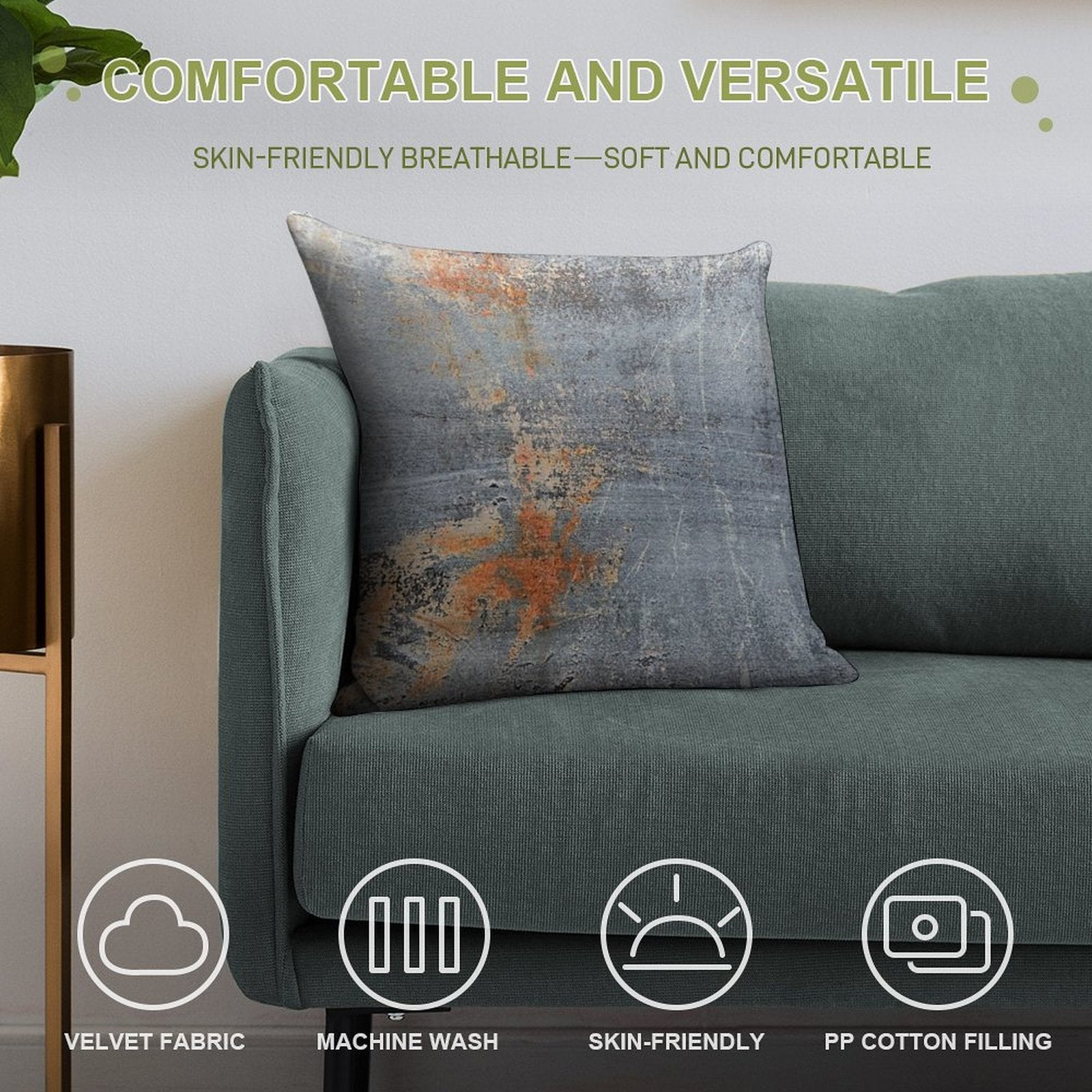 Burn Blue Rust - Alternative II Soft Anti-Pilling Throw Pillow