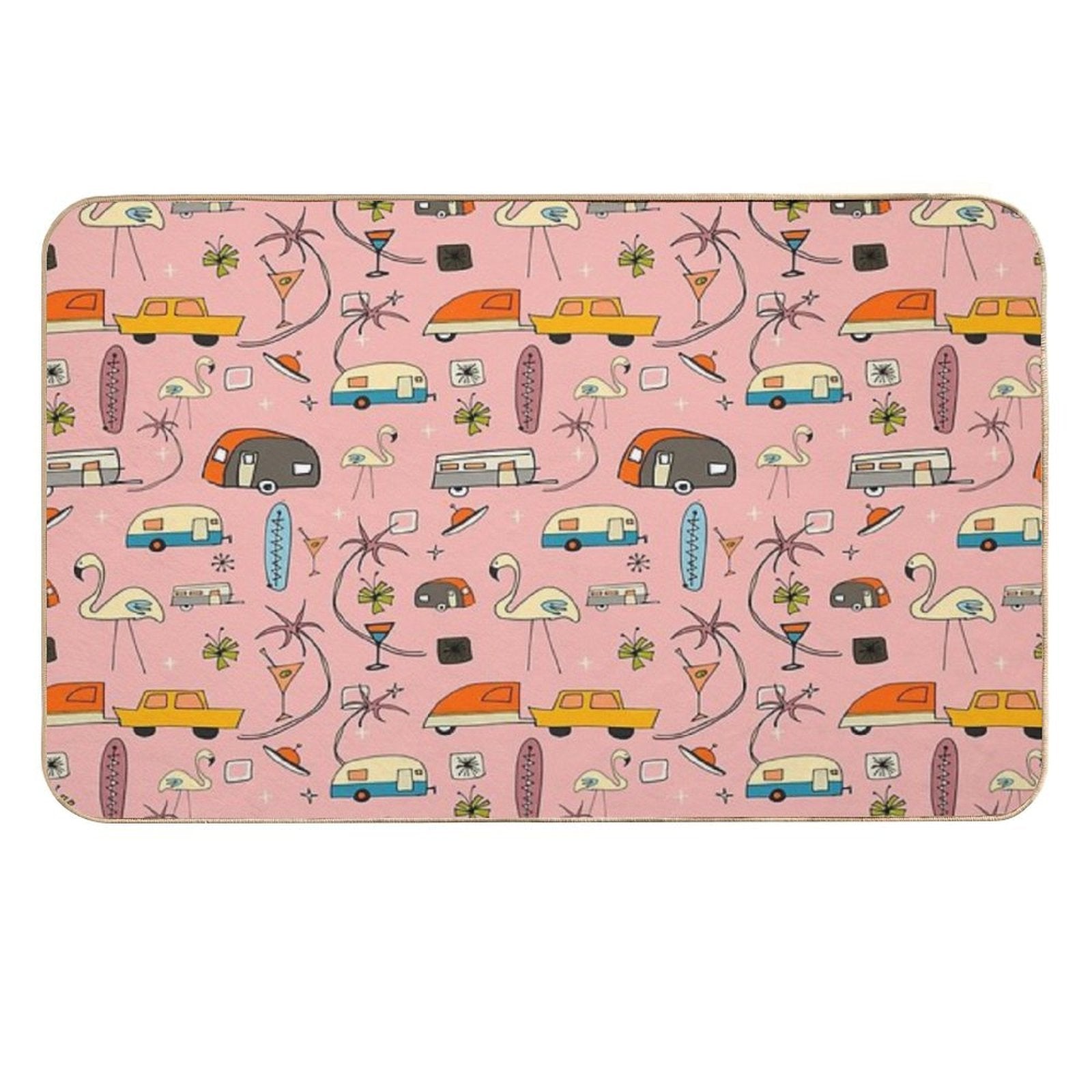 Vintage Kitsch Pink #midcentury  Easy Maintenance Bath Mat