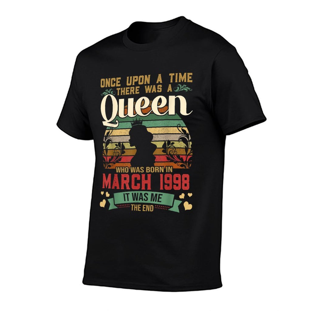 Girls 21st Birthday Queen March 1998 Queen Birthday  Summer-ready Fabric T-Shirt