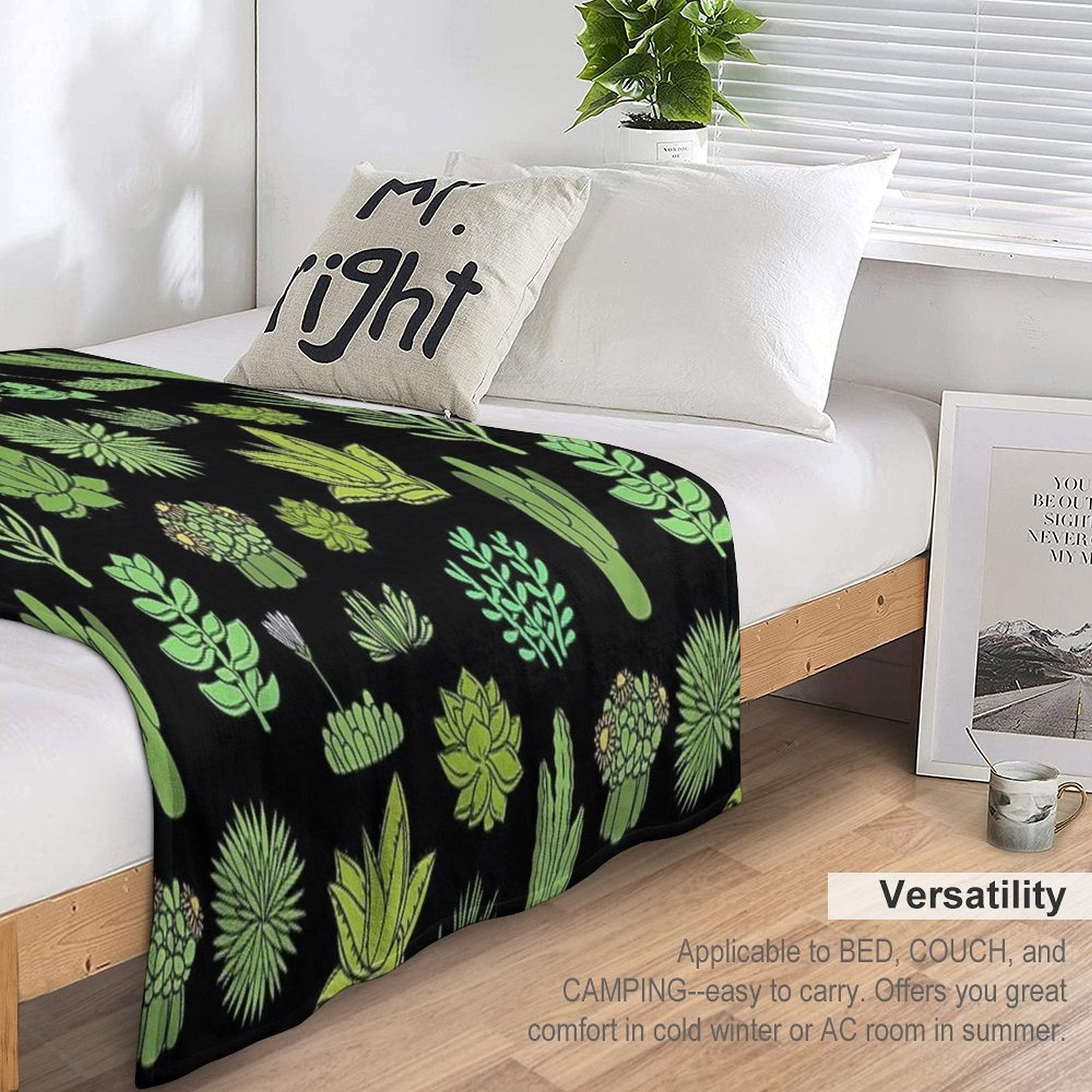 Succulents And Cactus. For Cacti Plant Lover Versatility Throw Blanket