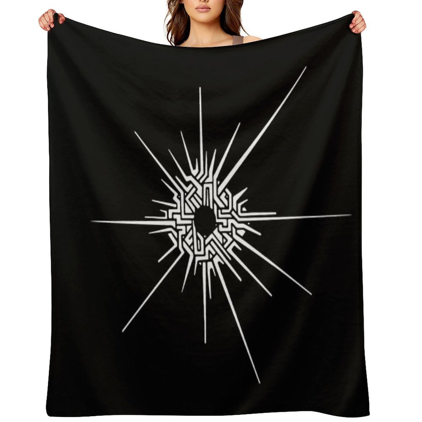 Outer Wilds™ - Eye of The Universe (Symbol) [White] Eco-conscious Throw Blanket