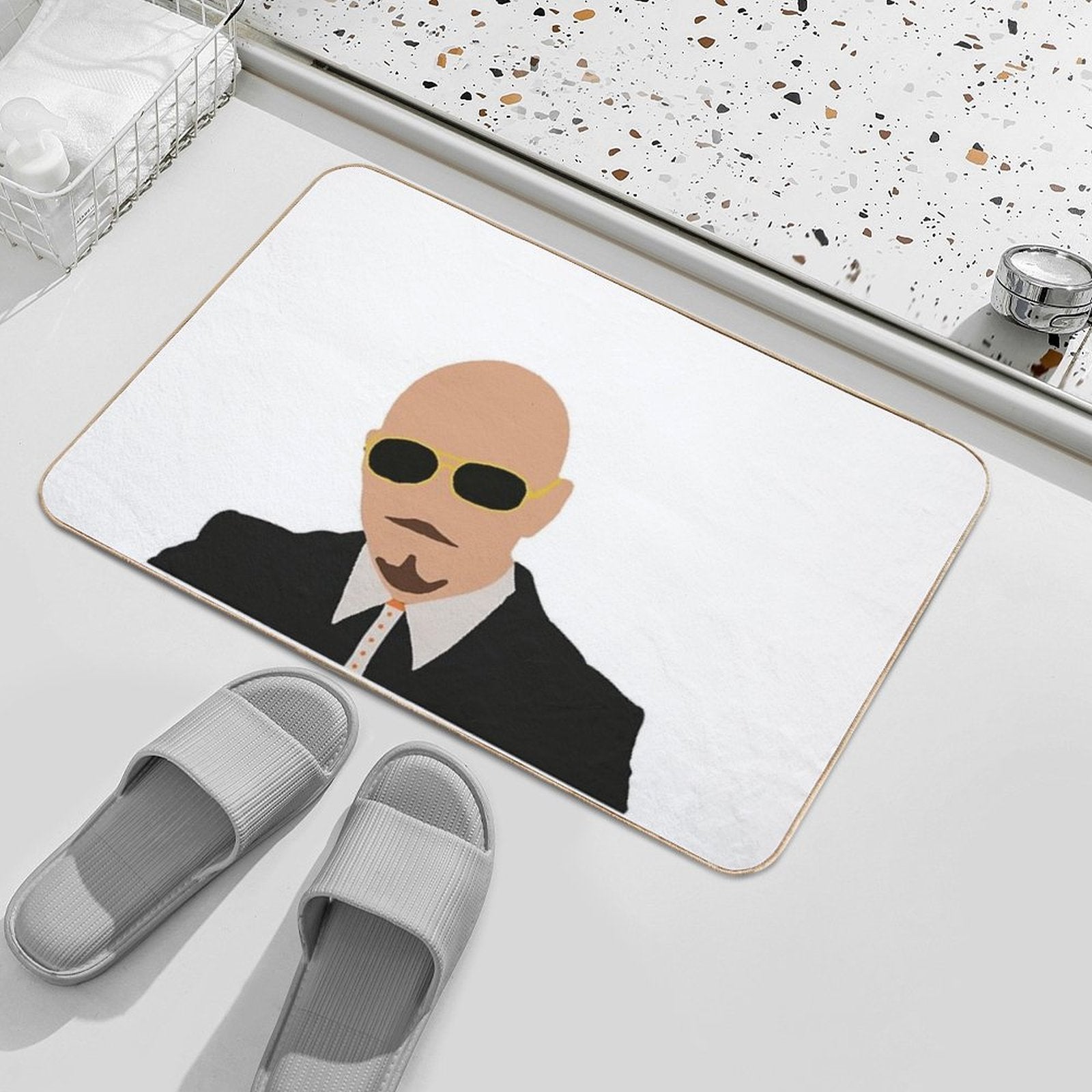 Mr Worldwide Drawing  High-Traffic Bath Mat
