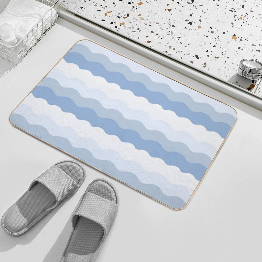 Ocean Waves Pattern  Rapid-Drying Bath Mat