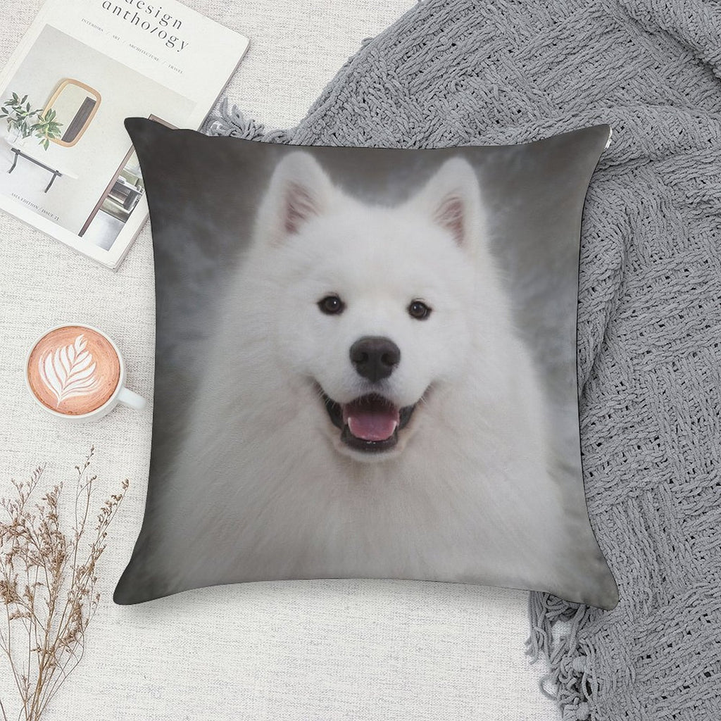 Samoyed Puppy Dog Soft Home Decor Throw Pillow