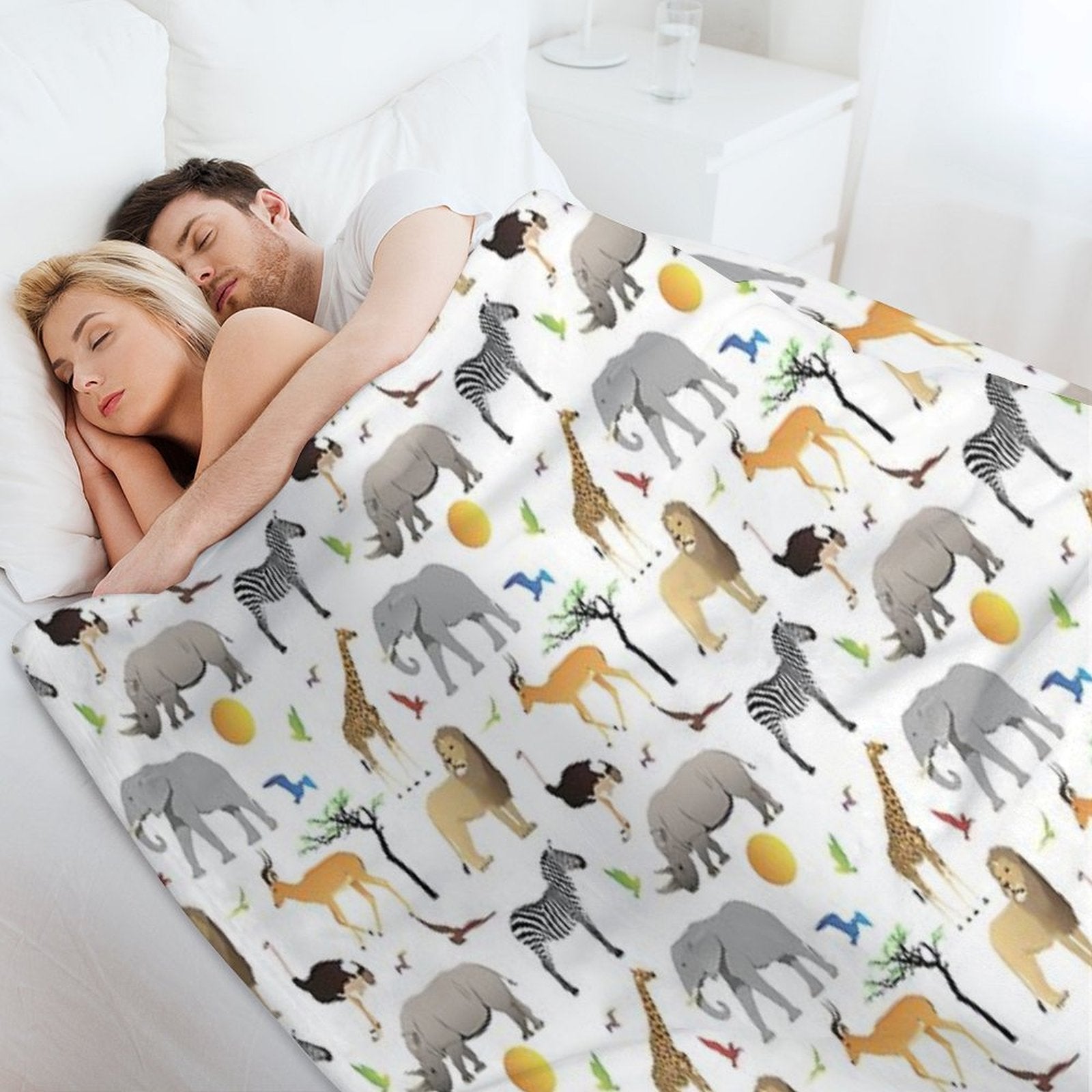 Safari Savanna Various Animals Eco-conscious Throw Blanket