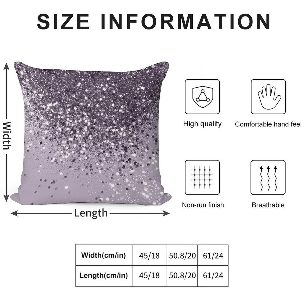Lavender Lady Glam #2 (Photo of Glitter Only - Not Reflective) Soft Fade-Resistant Throw Pillow