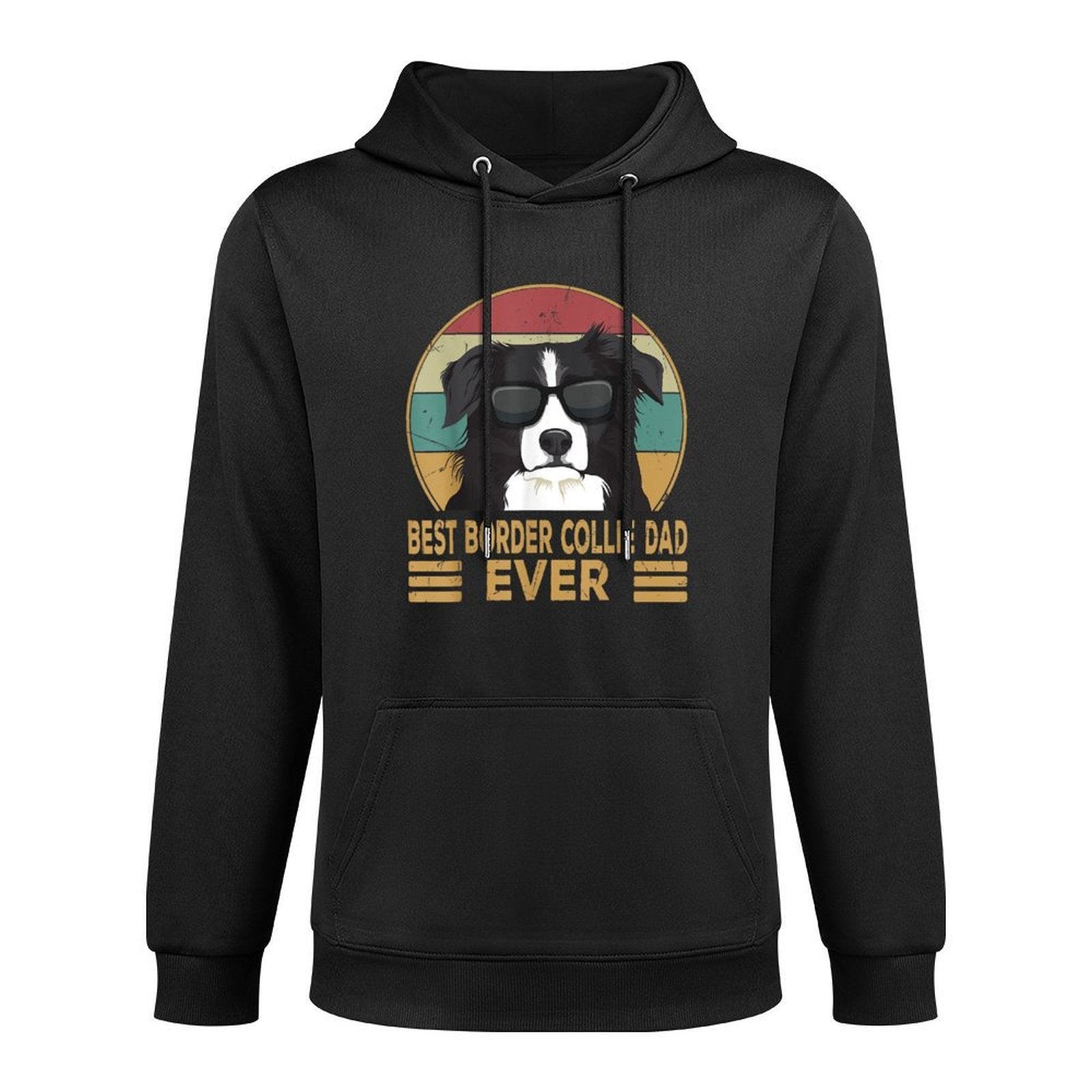 Best Border Collie Dad Ever Funny Dog Gift for Men And Boys Breathable Fabric Hoodie