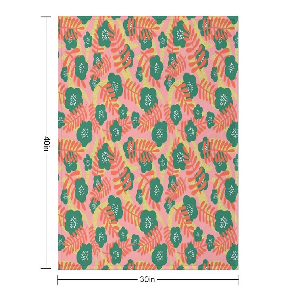 Bright Florals Wrinkle-free Throw Blanket