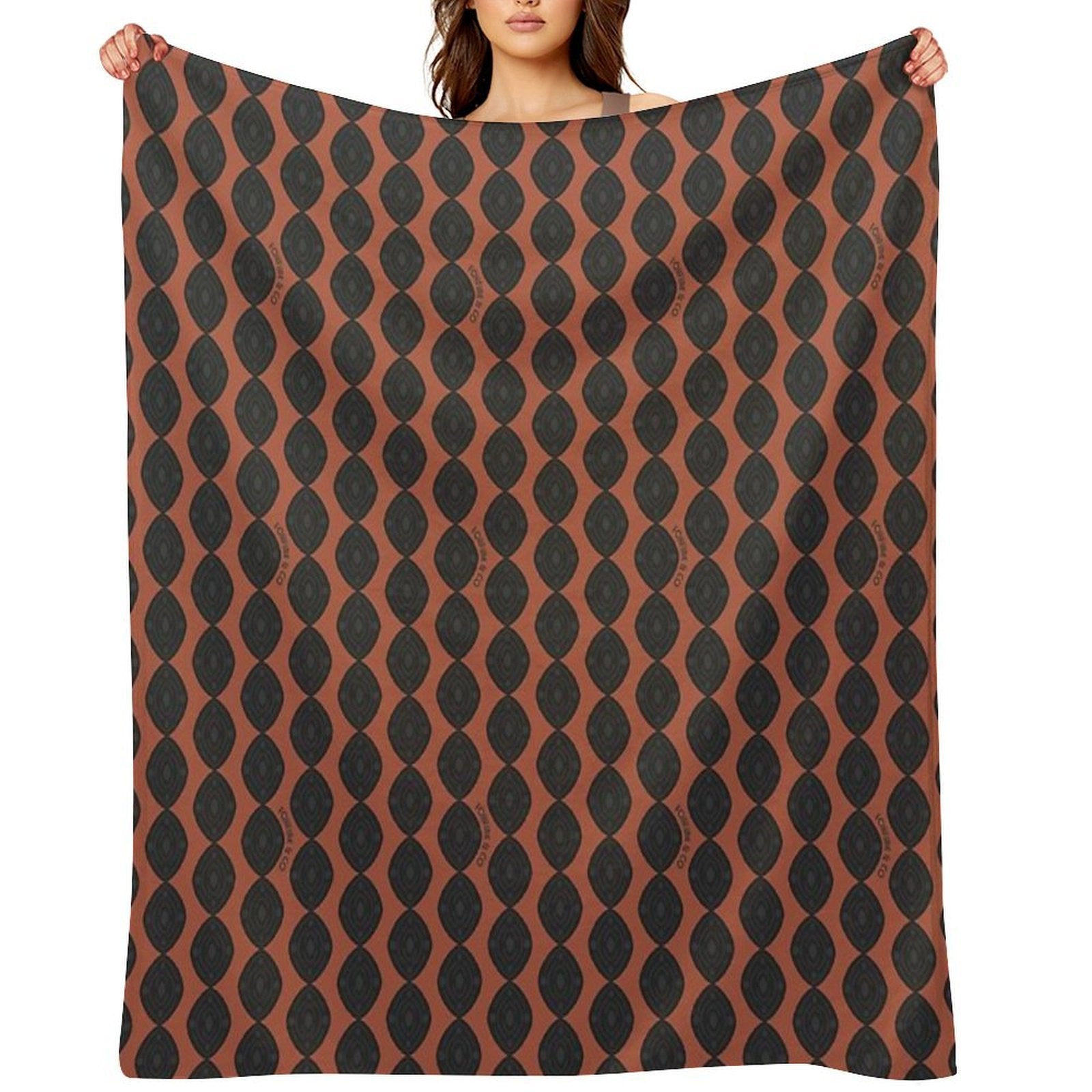 Atomic Blooms - Clay And Charcoal Durable Throw Blanket