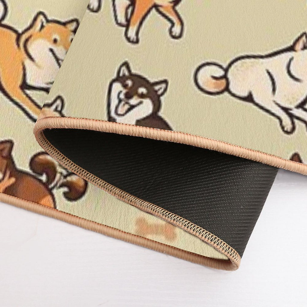 Shibes in Cream  Stain-Proof Bath Mat