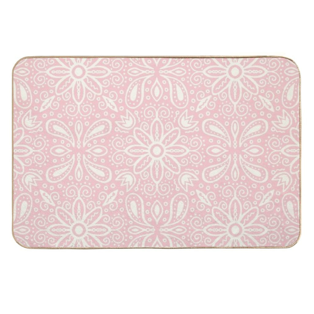 Pink Paisley Pattern Durable Bath Mat