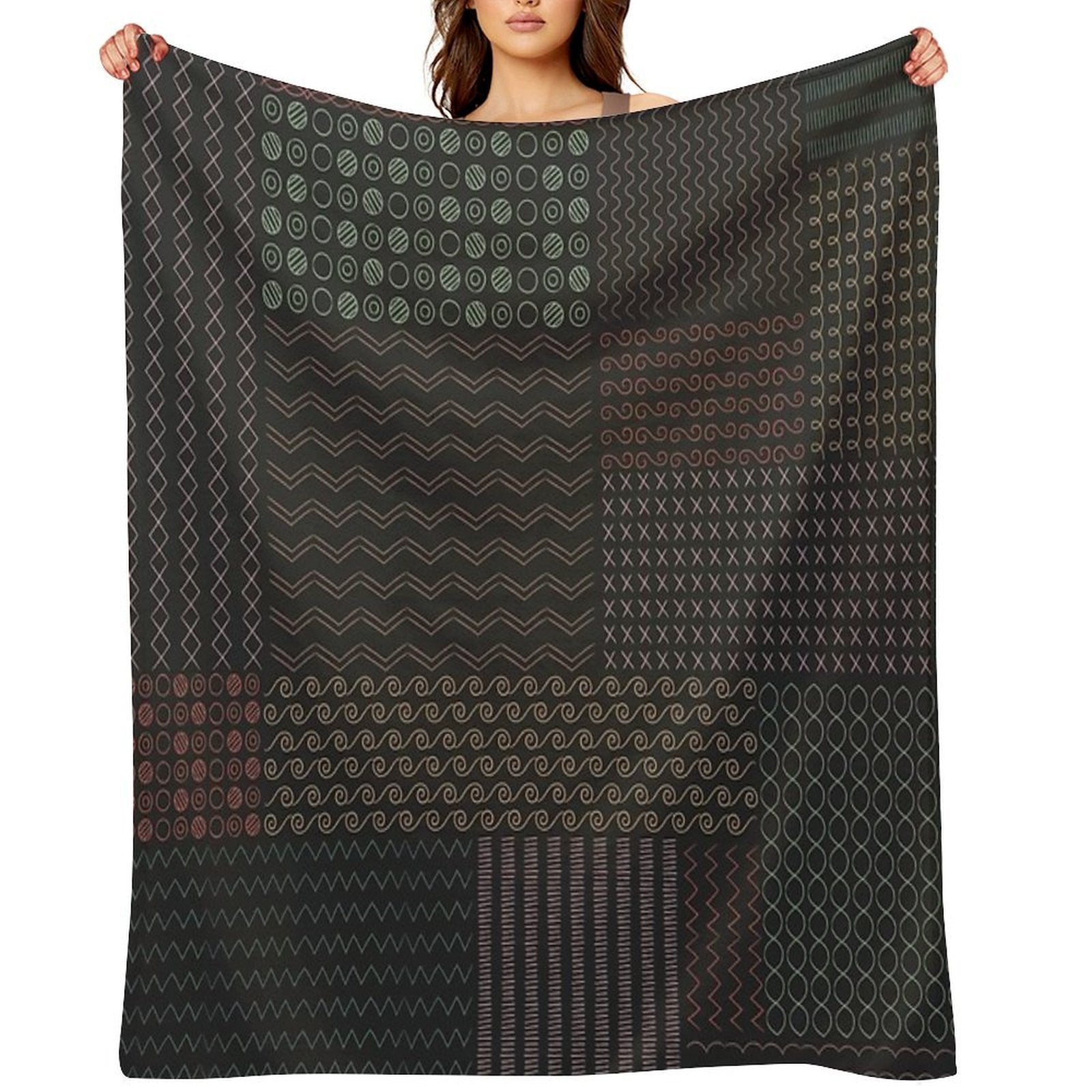 Minimalist Geometric Patterns Shrink-resistant Throw Blanket